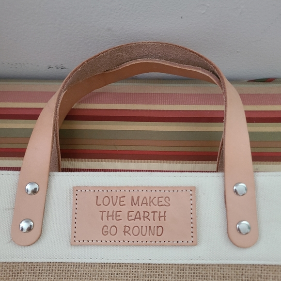 NWOT Brighton Burlap Tote Bag - Picture 4 of 6